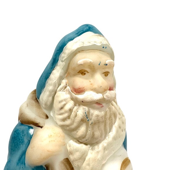 Vintage Fenton Santa Figurine Glass  Signed Amy Slack Limited 1000 Blue Rare - Picture 9 of 9